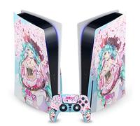 Head Case Designs Officially Licensed Hatsune Miku Sakura Graphics Vinyl Faceplate Sticker Gaming Skin Decal Cover Compatible With Sony PlayStation 5 PS5 Disc Edition Console & DualSense Controller