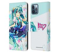 Head Case Designs Officially Licensed Hatsune Miku Stars And Rainbow Graphics Leather Wallet Case Compatible With Apple iPhone 12 / iPhone 12 Pro