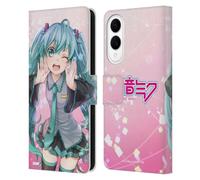 Head Case Designs Officially Licensed Hatsune Miku Wink Graphics Leather Wallet Case Compatible With Samsung Galaxy S25 Edge