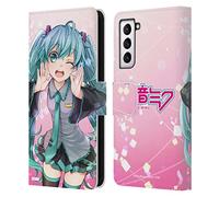 Head Case Designs Officially Licensed Hatsune Miku Wink Graphics Leather Wallet Case Compatible With Samsung Galaxy S21 5G