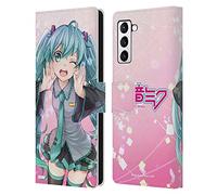 Head Case Designs Officially Licensed Hatsune Miku Wink Graphics Leather Wallet Case Compatible With Samsung Galaxy S21+ 5G
