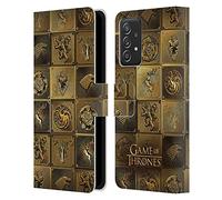 Head Case Designs Officially Licensed HBO Game of Thrones All Houses Golden Sigils Leather Wallet Case Compatible With Galaxy A52 / A52s / 5G (2021)