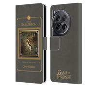 Head Case Designs Officially Licensed HBO Game of Thrones Baratheon Border Golden Sigils Leather Book Wallet Case Cover Compatible With OnePlus 12