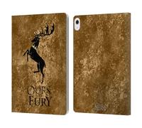 Head Case Designs Officially Licensed HBO Game of Thrones Baratheon Dark Distressed Look Sigils Leather Wallet Case Compatible With Apple iPad Air 13 2024/2025
