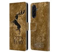Head Case Designs Officially Licensed HBO Game of Thrones Baratheon Dark Distressed Look Sigils Leather Wallet Case Compatible With Samsung Galaxy A36 5G