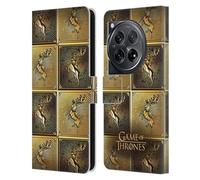 Head Case Designs Officially Licensed HBO Game of Thrones Baratheon Golden Sigils Leather Book Wallet Case Cover Compatible With OnePlus 12