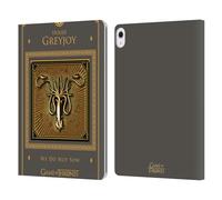 Head Case Designs Officially Licensed HBO Game of Thrones Greyjoy Border Golden Sigils Leather Wallet Case Compatible With Apple iPad Air 13 2024/2025