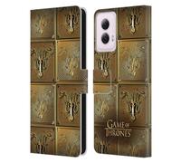 Head Case Designs Officially Licensed HBO Game of Thrones Greyjoy Golden Sigils Leather Book Wallet Case Cover Compatible With Motorola Moto G Power (2024)