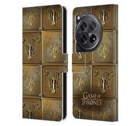 Head Case Designs Officially Licensed HBO Game of Thrones Greyjoy Golden Sigils Leather Book Wallet Case Cover Compatible With OnePlus 12
