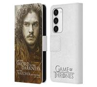 Head Case Designs Officially Licensed HBO Game of Thrones Jon Snow Character Portraits Leather Wallet Case Compatible With Samsung Galaxy S23 5G