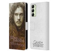 Head Case Designs Officially Licensed HBO Game of Thrones Jon Snow Character Portraits Leather Wallet Case Compatible With Samsung Galaxy A14 5G