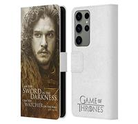 Head Case Designs Officially Licensed HBO Game of Thrones Jon Snow Character Portraits Leather Wallet Case Compatible With Samsung Galaxy S23 Ultra 5G