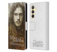 Head Case Designs Officially Licensed HBO Game of Thrones Jon Snow Character Portraits Leather Wallet Case Compatible With Samsung Galaxy S23 FE 5G