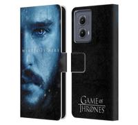 Head Case Designs Officially Licensed HBO Game of Thrones Jon Snow Winter Is Here Leather Book Wallet Case Cover Compatible With Motorola Edge (2024)