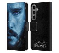 Head Case Designs Officially Licensed HBO Game of Thrones Jon Snow Winter Is Here Leather Wallet Case Compatible With Samsung Galaxy S25
