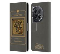 Head Case Designs Officially Licensed HBO Game of Thrones Lannister Border Golden Sigils Leather Book Wallet Case Cover Compatible With OnePlus 12
