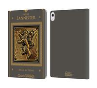 Head Case Designs Officially Licensed HBO Game of Thrones Lannister Border Golden Sigils Leather Wallet Case Compatible With Apple iPad Air 13 2024/2025