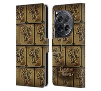 Head Case Designs Officially Licensed HBO Game of Thrones Lannister Golden Sigils Leather Book Wallet Case Cover Compatible With OnePlus 12