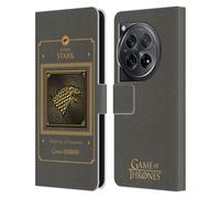 Head Case Designs Officially Licensed HBO Game of Thrones Stark Border Golden Sigils Leather Book Wallet Case Cover Compatible With OnePlus 12