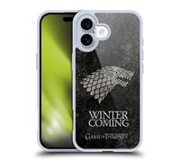 Head Case Designs Officially Licensed HBO Game of Thrones Stark Dark Distressed Look Sigils Gel Case [Military Grade Protection] Compatible with Apple iPhone 16 and Compatible with MagSafe