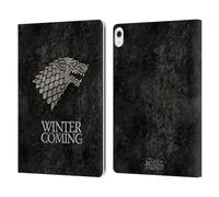 Head Case Designs Officially Licensed HBO Game of Thrones Stark Dark Distressed Look Sigils Leather Wallet Case Compatible With Apple iPad Air 13 2024/2025