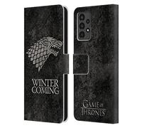 Head Case Designs Officially Licensed HBO Game of Thrones Stark Dark Distressed Look Sigils Leather Wallet Case Compatible With Samsung Galaxy A13 (2022)