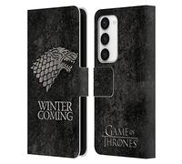 Head Case Designs Officially Licensed HBO Game of Thrones Stark Dark Distressed Look Sigils Leather Wallet Case Compatible With Samsung Galaxy S23 5G