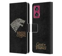 Head Case Designs Officially Licensed HBO Game of Thrones Stark House Mottos Leather Book Wallet Case Cover Compatible With Motorola Edge 50 Fusion