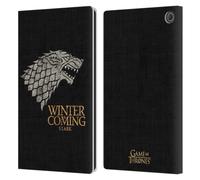 Head Case Designs Officially Licensed HBO Game of Thrones Stark House Mottos Leather Wallet Case Compatible With Amazon Fire Max 11 2023