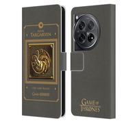 Head Case Designs Officially Licensed HBO Game of Thrones Targaryen Border Golden Sigils Leather Book Wallet Case Cover Compatible With OnePlus 12