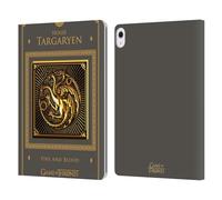 Head Case Designs Officially Licensed HBO Game of Thrones Targaryen Border Golden Sigils Leather Wallet Case Compatible With Apple iPad Air 13 2024/2025