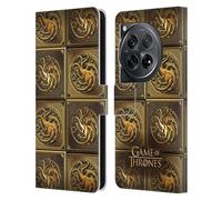 Head Case Designs Officially Licensed HBO Game of Thrones Targaryen Golden Sigils Leather Book Wallet Case Cover Compatible With OnePlus 12