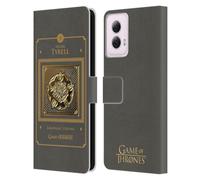 Head Case Designs Officially Licensed HBO Game of Thrones Tyrell Border Golden Sigils Leather Book Wallet Case Cover Compatible With Motorola Moto G Power (2024)