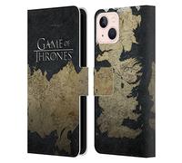 Head Case Designs Officially Licensed HBO Game of Thrones Westeros Map Key Art Leather Wallet Case Compatible With Apple iPhone 13