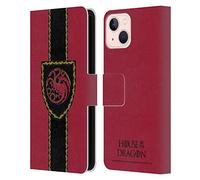 Head Case Designs Officially Licensed House Of The Dragon: Television Series Shield Graphics Leather Wallet Case Compatible With Apple iPhone 13