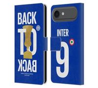 Head Case Designs Officially Licensed Inter Milan Back To Back 2023 Champions Leather Wallet Case Compatible With Apple iPhone 17 Air
