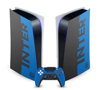 Head Case Designs Officially Licensed Inter Milan Blue and Black Full Logo Vinyl Faceplate Gaming Skin Decal Compatible With Sony PlayStation 5 PS5 Digital Edition Console and DualSense Controller