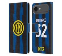 Head Case Designs Officially Licensed Inter Milan Federico Dimarco 2023/24 Players Home Kit Leather Wallet Case Compatible With Apple iPhone 17 Air