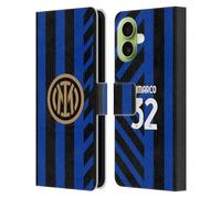 Head Case Designs Officially Licensed Inter Milan Federico Dimarco 2024/25 Players Home Kit Leather Wallet Case Compatible With Apple iPhone 17