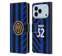 Head Case Designs Officially Licensed Inter Milan Federico Dimarco 2024/25 Players Home Kit Leather Wallet Case Compatible With Apple iPhone 17 Pro