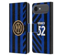 Head Case Designs Officially Licensed Inter Milan Federico Dimarco 2024/25 Players Home Kit Leather Wallet Case Compatible With Apple iPhone 17 Air
