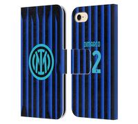 Head Case Designs Officially Licensed Inter Milan Federico Dimarco 2025/26 Players Home Kit Leather Wallet Case Compatible With Apple iPhone 7/8 / SE 2020 & 2022