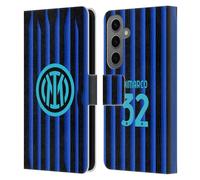 Head Case Designs Officially Licensed Inter Milan Federico Dimarco 2025/26 Players Home Kit Leather Wallet Case Compatible With Samsung Galaxy S25