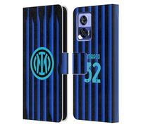 Head Case Designs Officially Licensed Inter Milan Federico Dimarco 2025/26 Players Home Kit Leather Wallet Case Compatible With Motorola Edge 30 Neo 5G