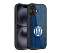 Head Case Designs Officially Licensed Inter Milan Snake Wordmark Patterns Gel Armour Case [Military Grade Protection] Compatible With Apple iPhone 16