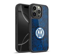Head Case Designs Officially Licensed Inter Milan Snake Wordmark Patterns Gel Armour Case [Military Grade Protection] Compatible With Apple iPhone 16 Pro