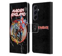 Head Case Designs Officially Licensed Iron Maiden England Tours Leather Wallet Case Compatible With Samsung Galaxy A55 5G