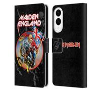 Head Case Designs Officially Licensed Iron Maiden England Tours Leather Wallet Case Compatible With Samsung Galaxy S25 Edge