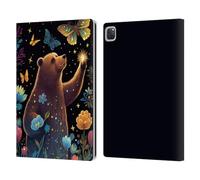 Head Case Designs Officially Licensed JK Stewart Bear Reaching Up Art Leather Wallet Case Compatible With Apple iPad Pro 12.9 2020/2021/2022