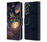 Head Case Designs Officially Licensed JK Stewart Bee Art Leather Wallet Case Compatible With Samsung Galaxy S21 FE 5G